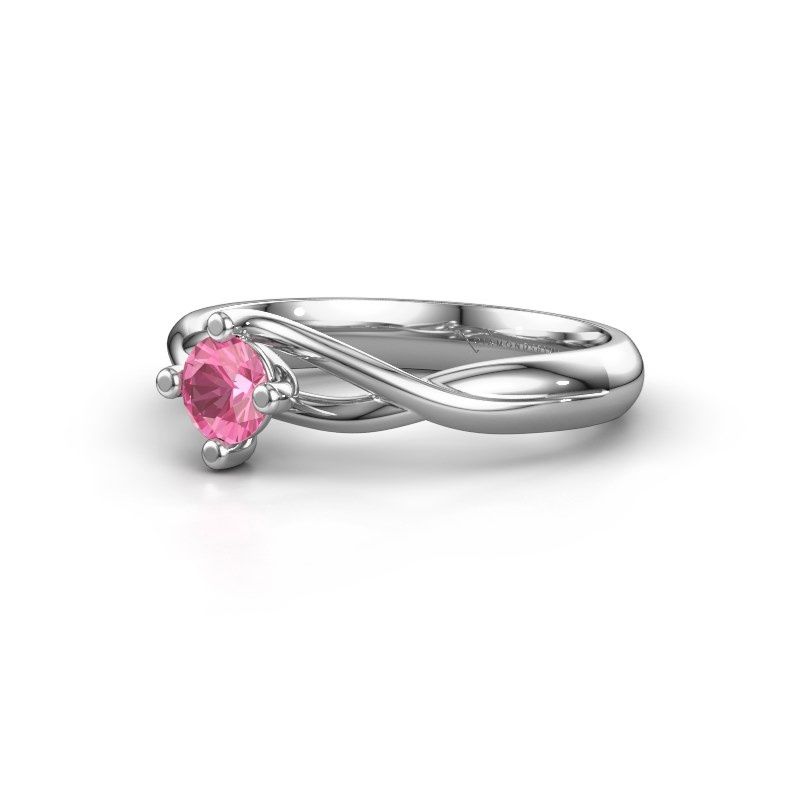 Image of Ring Paulien<br/>950 platinum<br/>Pink sapphire 4.2 mm