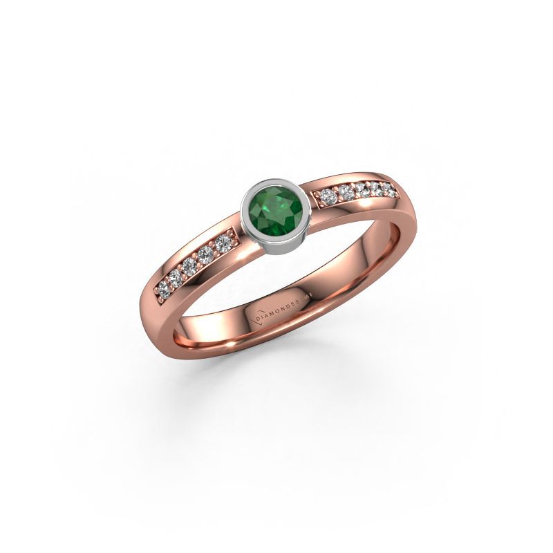 Ring Ise 2 585 rose gold emerald 4 mm