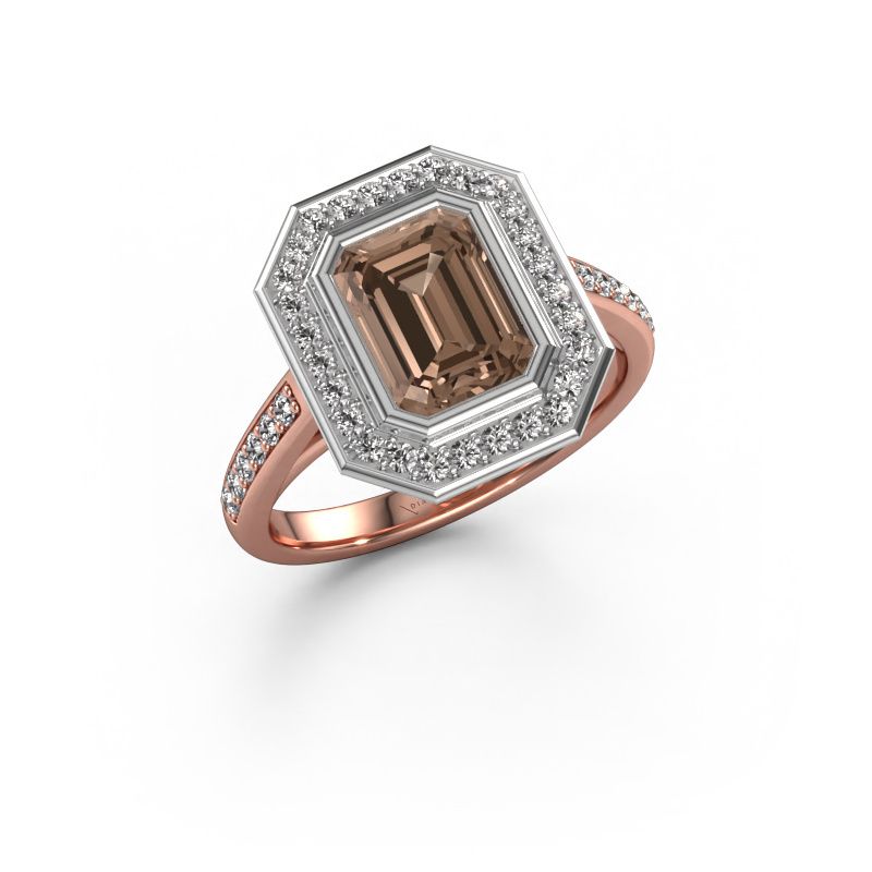 Engagement ring Noud 2 EME 585 rose gold brown diamond 2.104 crt