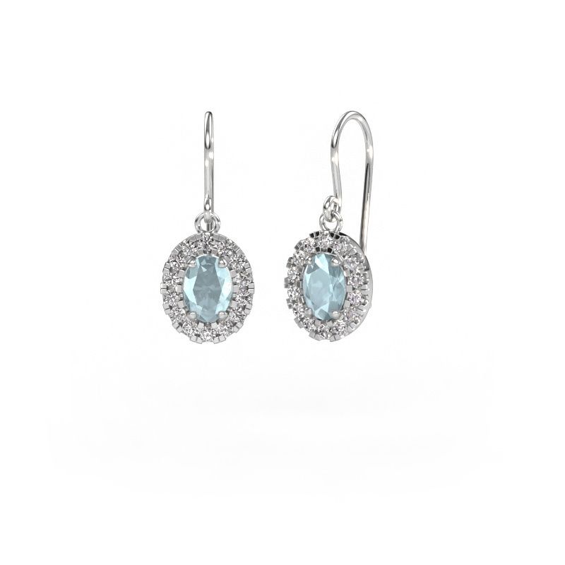 Drop earrings Jorinda 1 585 white gold aquamarine 7x5 mm