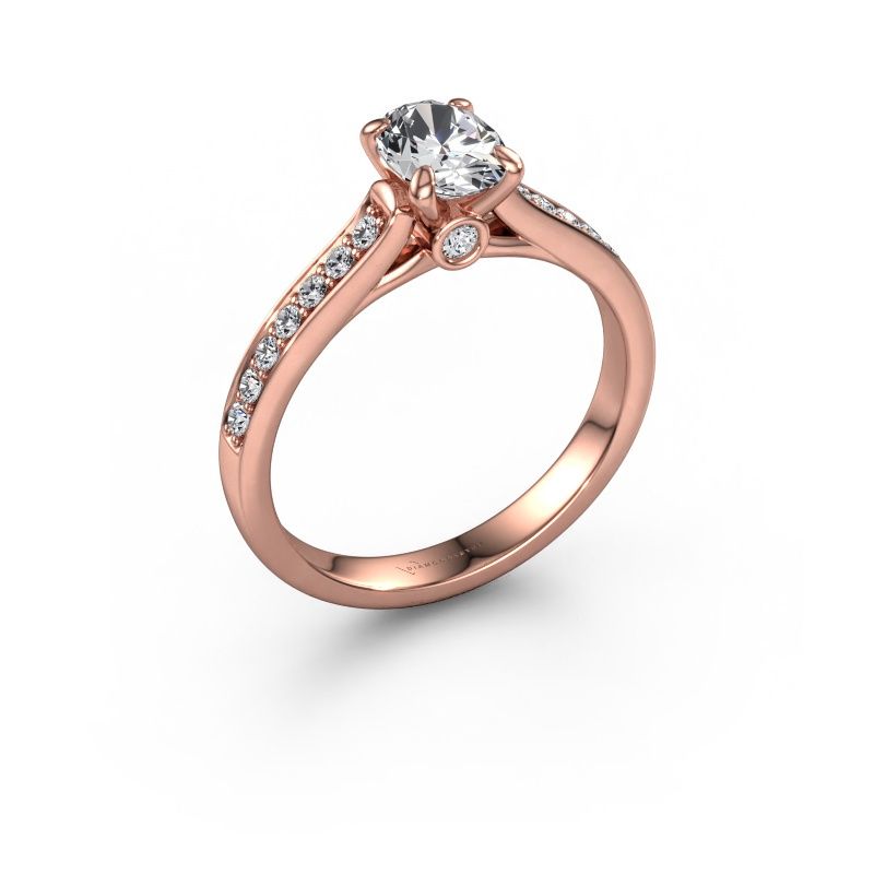 Engagement ring Valorie ovl 2 585 rose gold diamond 0.70 crt