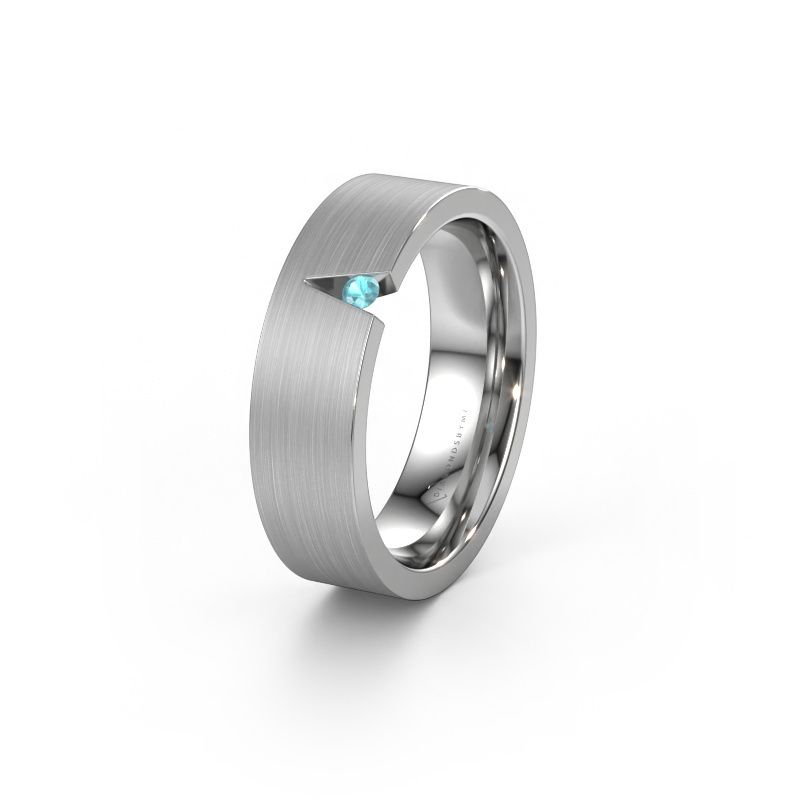 Ehering WH2023L 585 Weißgold Blau Topas ±6x2 mm