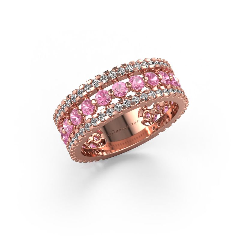 Ring Elizbeth 2 585 rosé goud roze saffier 2.4 mm