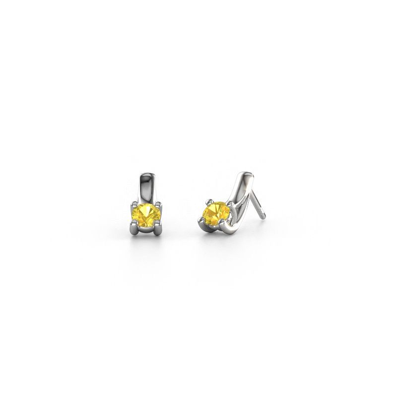 Ohrringe Mia 1 950 Platin Gelb Saphir 4.2 mm