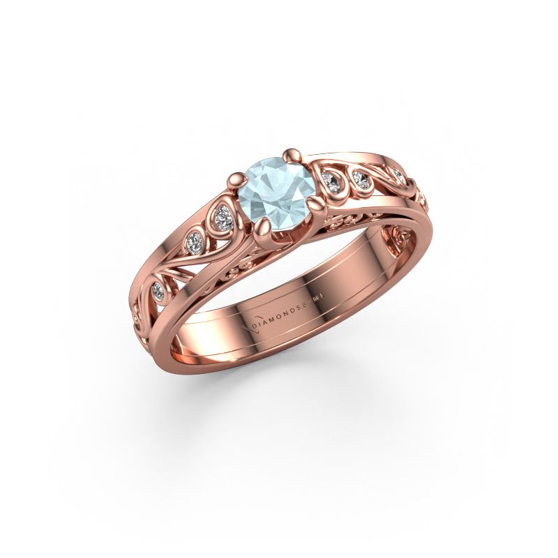 Ring Quinty 585 rose gold aquamarine 4.7 mm