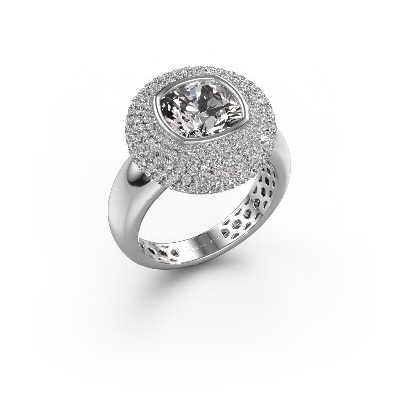 Ring Keshia 950 platinum diamond 3.803 crt