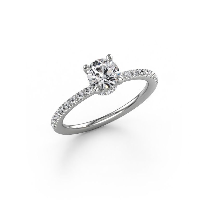 Verlobungsring Crystal rnd 4 EXPRESS 585 Weißgold Lab-grown Diamant 0.910 crt