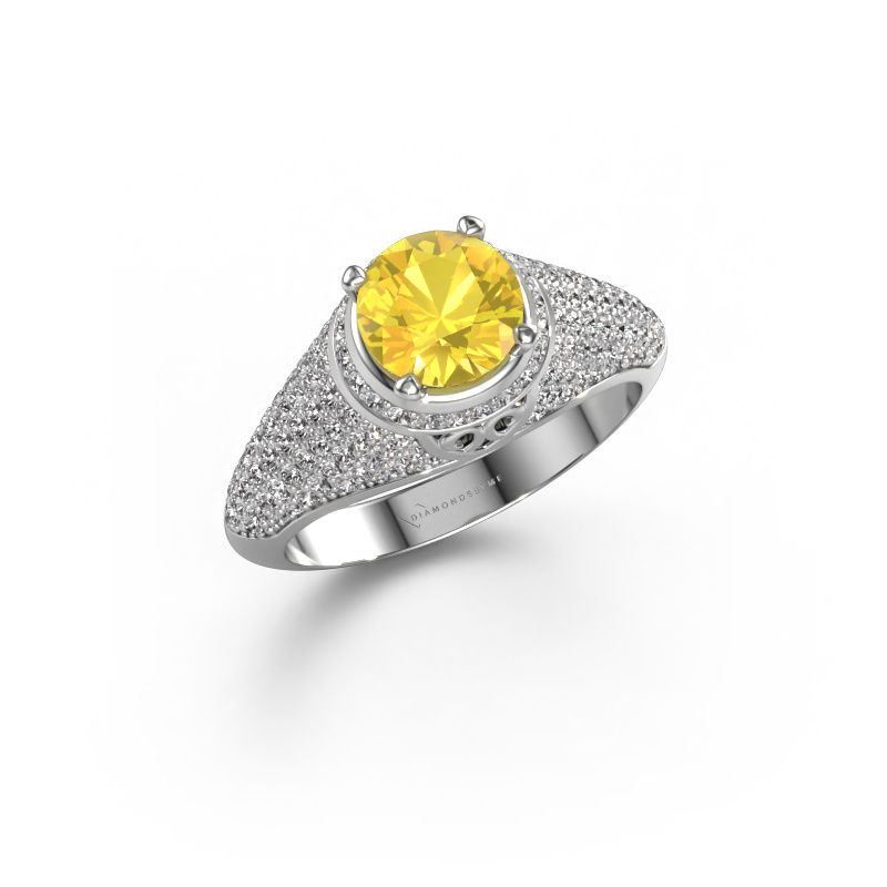 Ring Sharee 950 platinum yellow sapphire 6.5 mm
