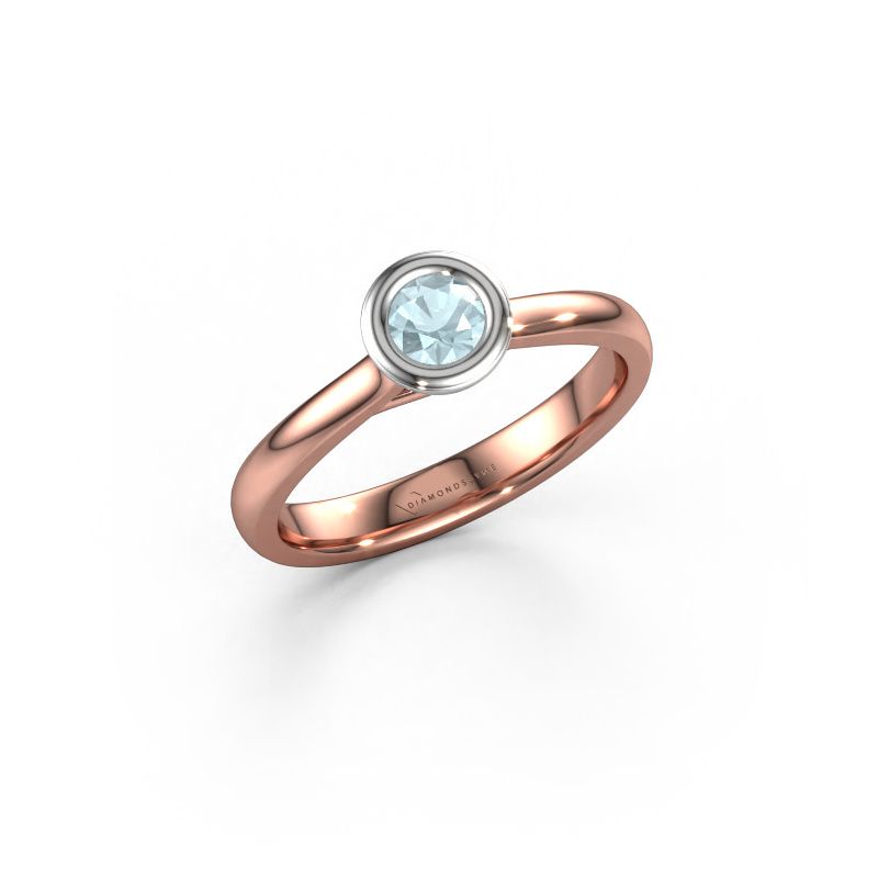 Engagement ring Kaylee 585 rose gold aquamarine 4 mm