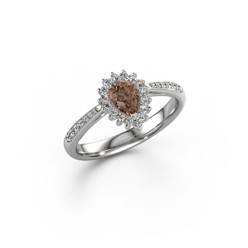 Verlovingsring Tilly per 2 585 witgoud bruine diamant 0.45 crt