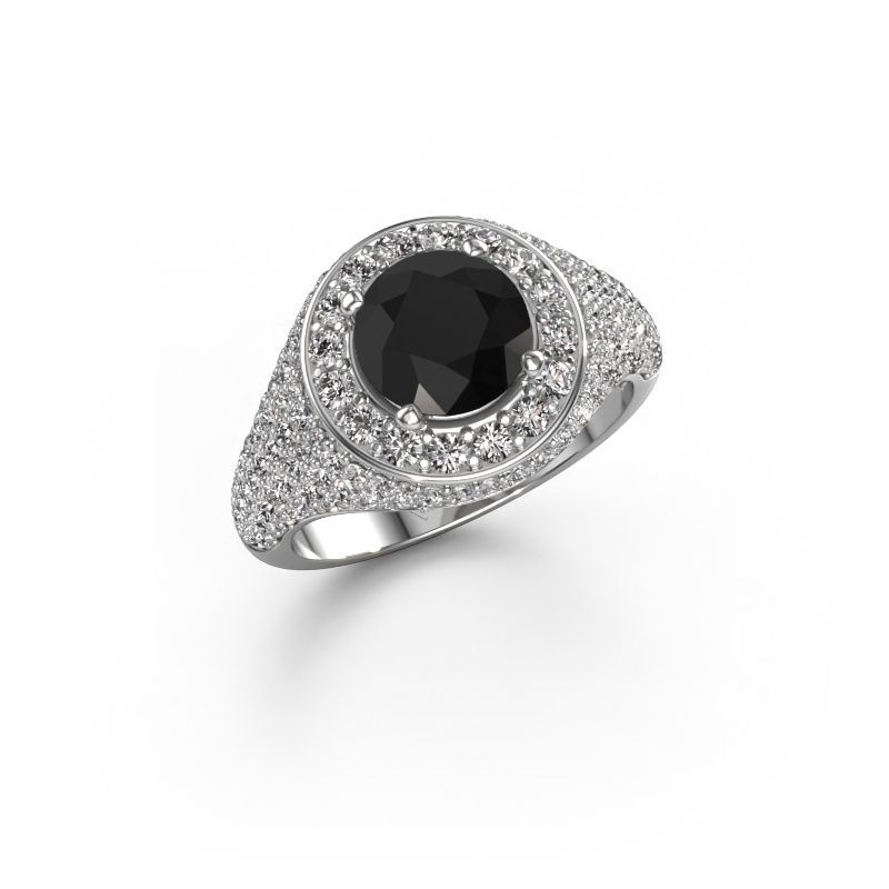Ring Dayle 950 platinum black diamond 2.963 crt