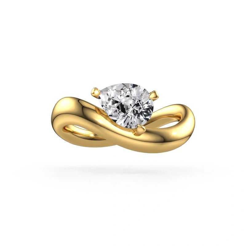 Engagement ring Chloe PER 585 gold zirconia 8x6 mm