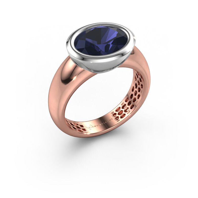 Ring Evelyne 585 rose gold sapphire 10x8 mm
