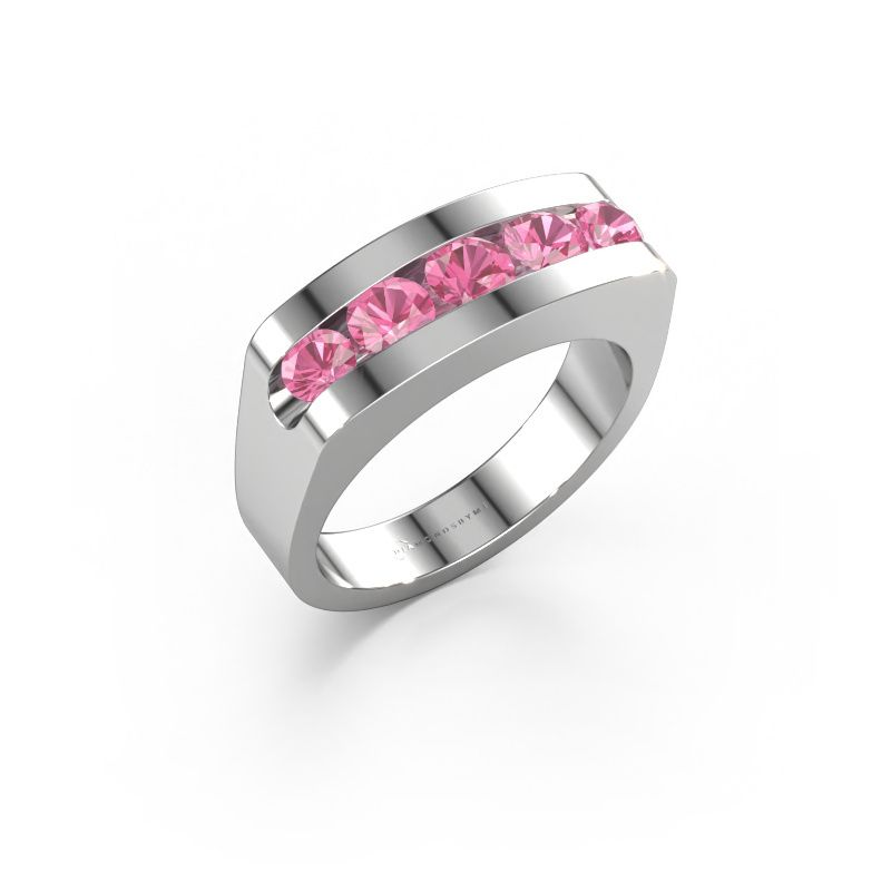 Men's ring Richard 950 platinum pink sapphire 4 mm