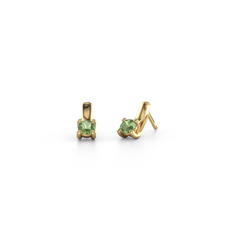 Boucles d'oreilles Mia 1 585 or jaune vert tourmaline 4.2 mm