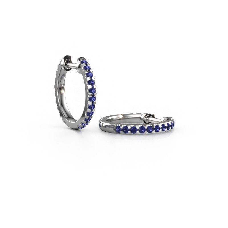 Hoop earrings Jackie 12.5 mm A 585 white gold sapphire 1.5 mm