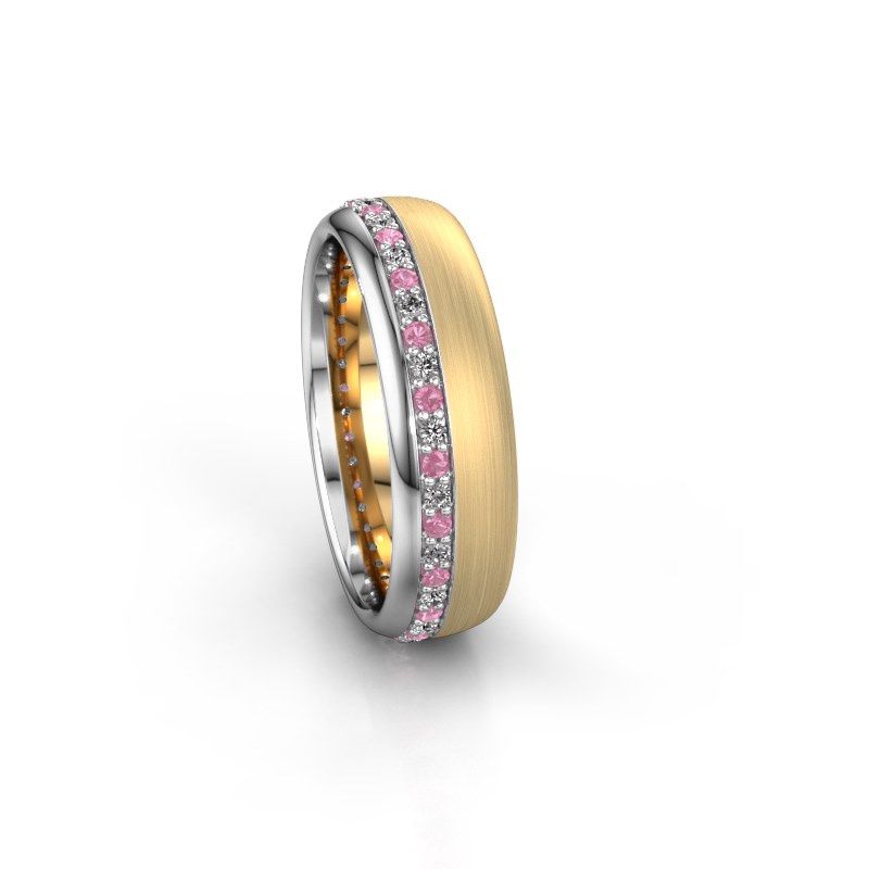 Image of Wedding ring WH0303L36BMP<br/>585 gold ±6x2 mm<br/>Pink sapphire