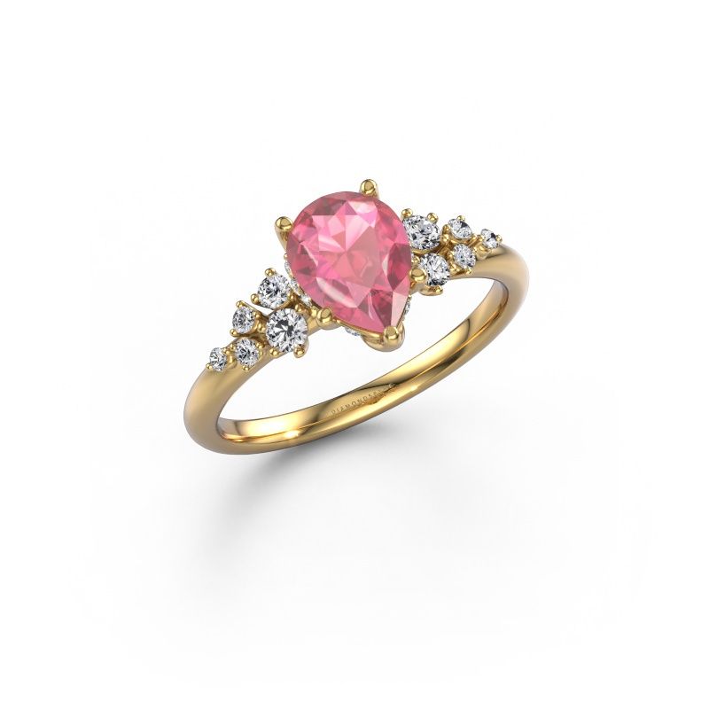 Engagement ring Emma PER 585 gold tourmaline pink 8x6 mm