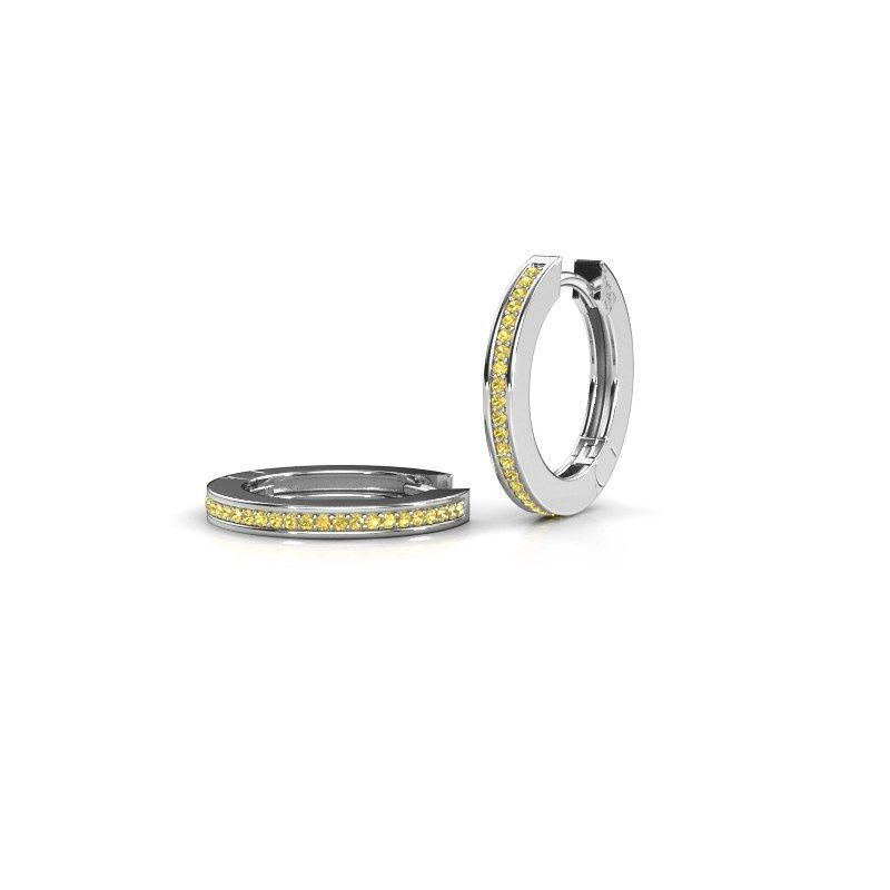 Image of Hoop earrings Renee 4 12 mm 925 silver yellow sapphire 1 mm