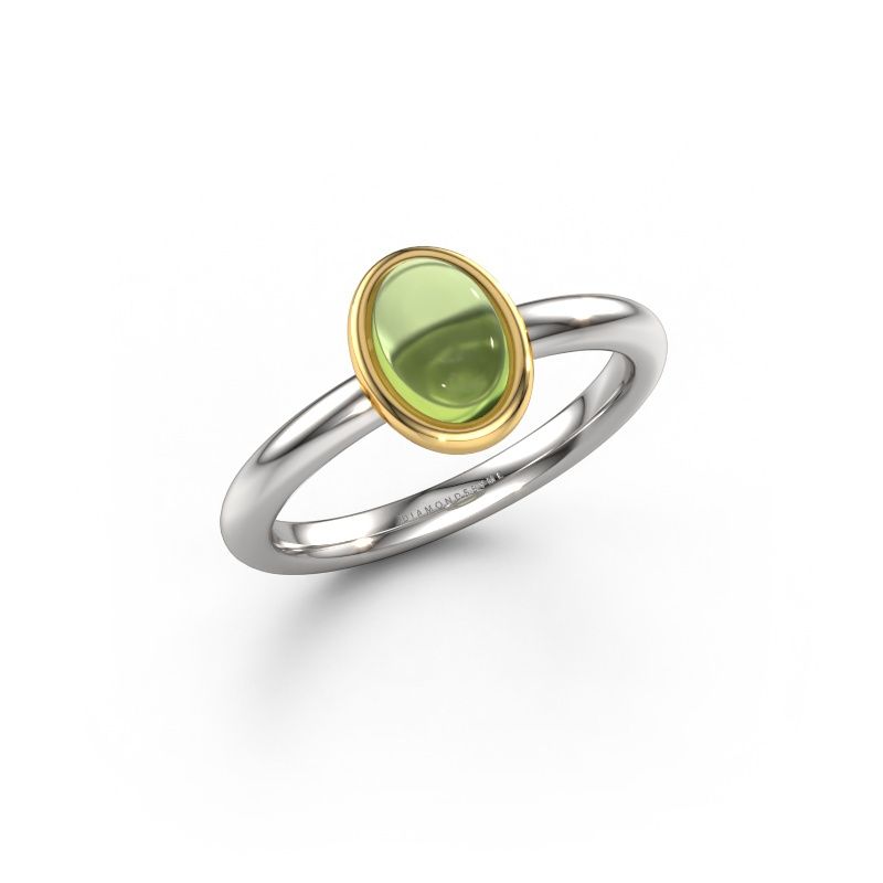 Ring Blossom OVL 2 585 Weißgold Peridot 7x5 mm