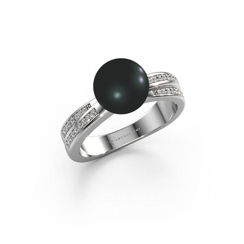 Ring Jolies 585 white gold black pearl 8 mm