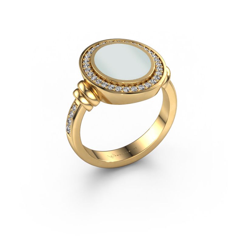 Siegelring Servie 2 585 Gold grüner Lagenstein 12x10 mm