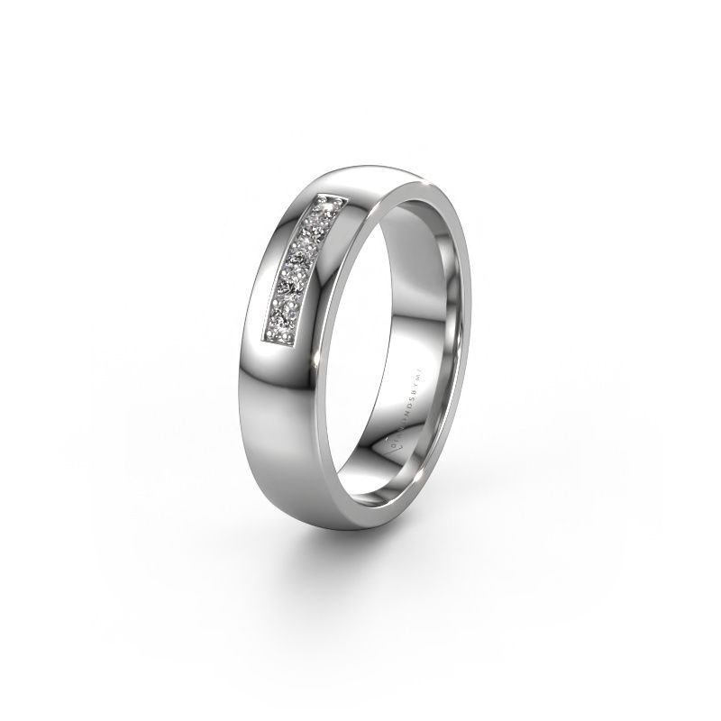 Wedding ring WH0111L25BP 585 white gold lab-grown diamond ±5 x 2 mm