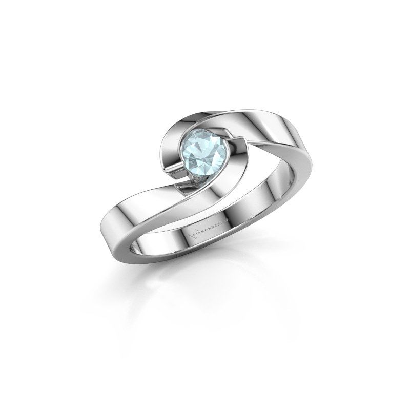 Image of Ring Sheryl<br/>585 white gold<br/>Aquamarine 4 mm