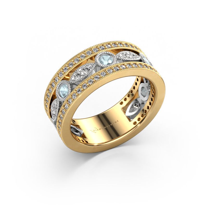 Ring Jessica 585 gold aquamarine 2.5 mm