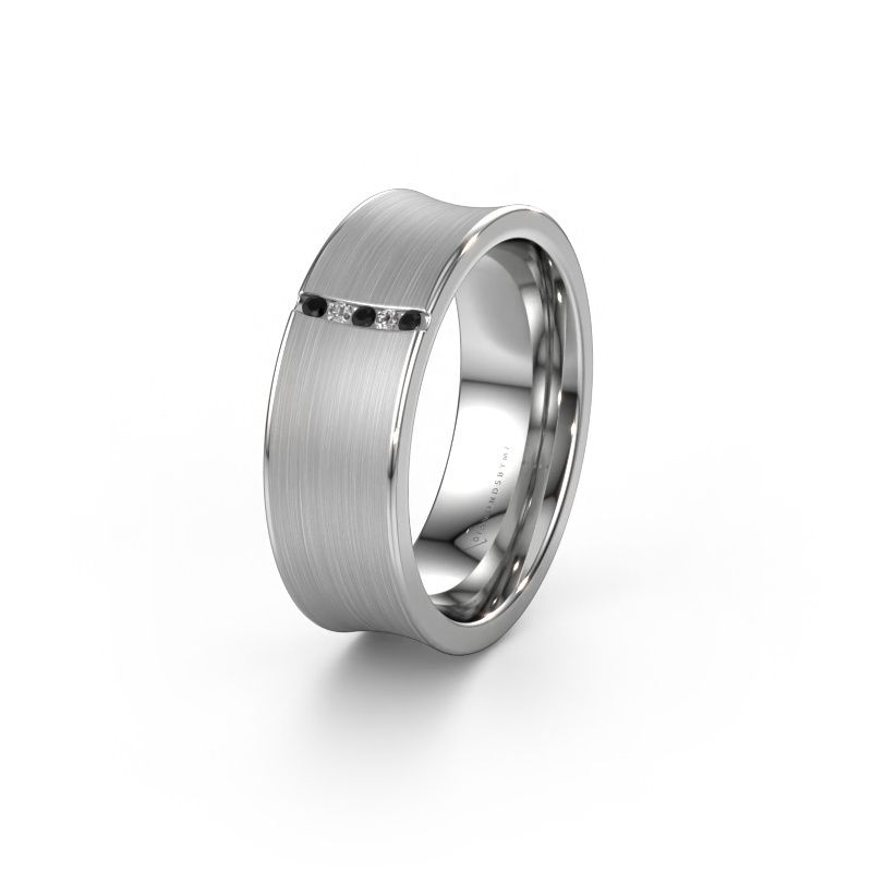 Ehering WH2021B 585 Weißgold Schwarz Diamant ±7x2 mm