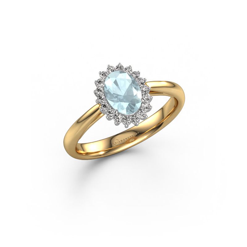Engagement ring Tilly ovl 1 585 gold aquamarine 7x5 mm