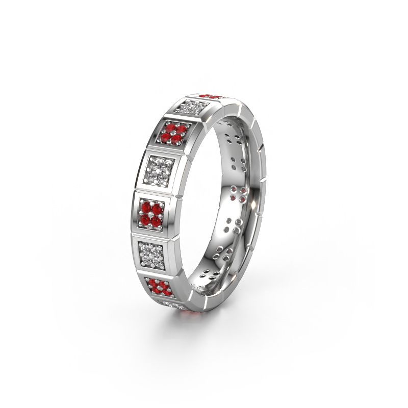 Wedding ring WH2056L15DP 585 white gold ruby ±5x2.4 mm