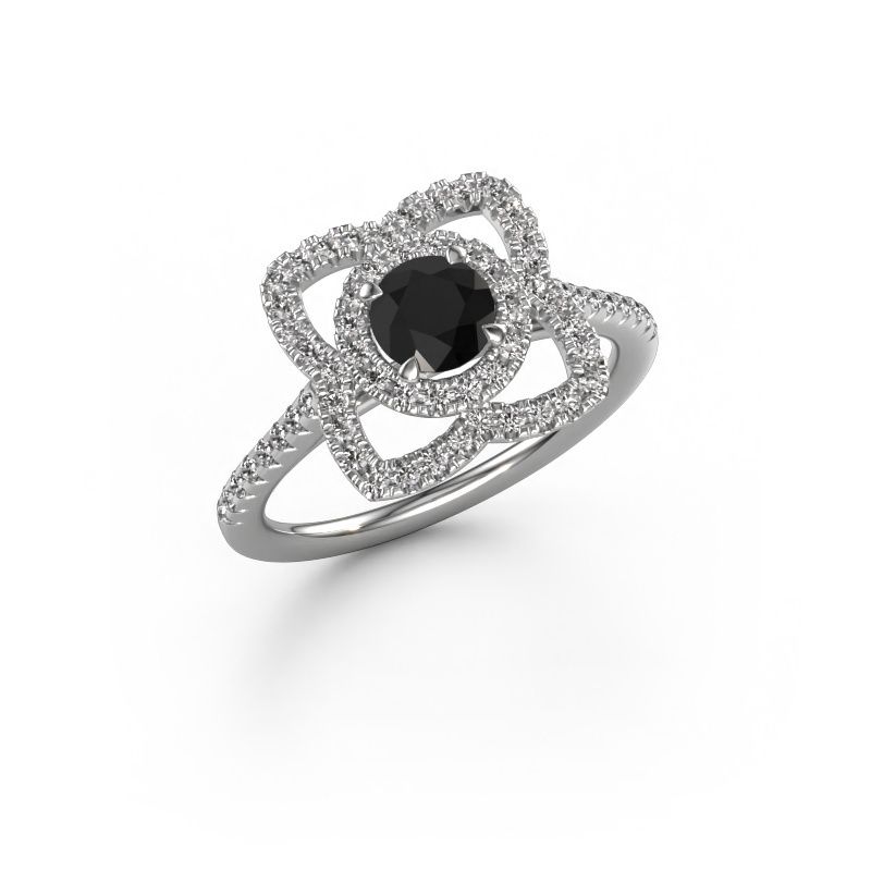 Verlobungsring Cleopatra 950 Platin Schwarz Diamant 1.042 crt