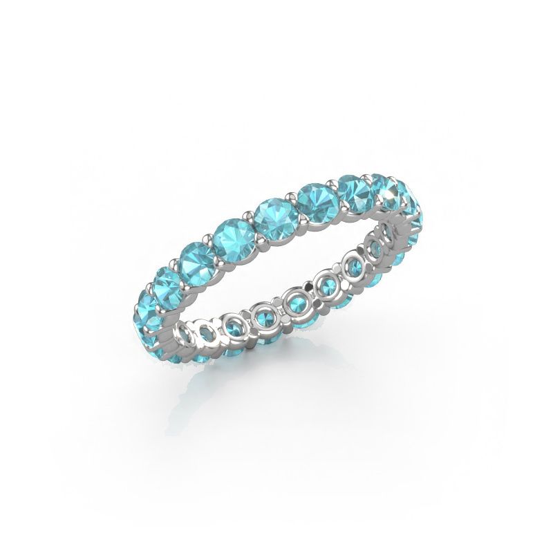 Bague Heddy rnd 2.9 585 or blanc topaze bleue 2.9 mm