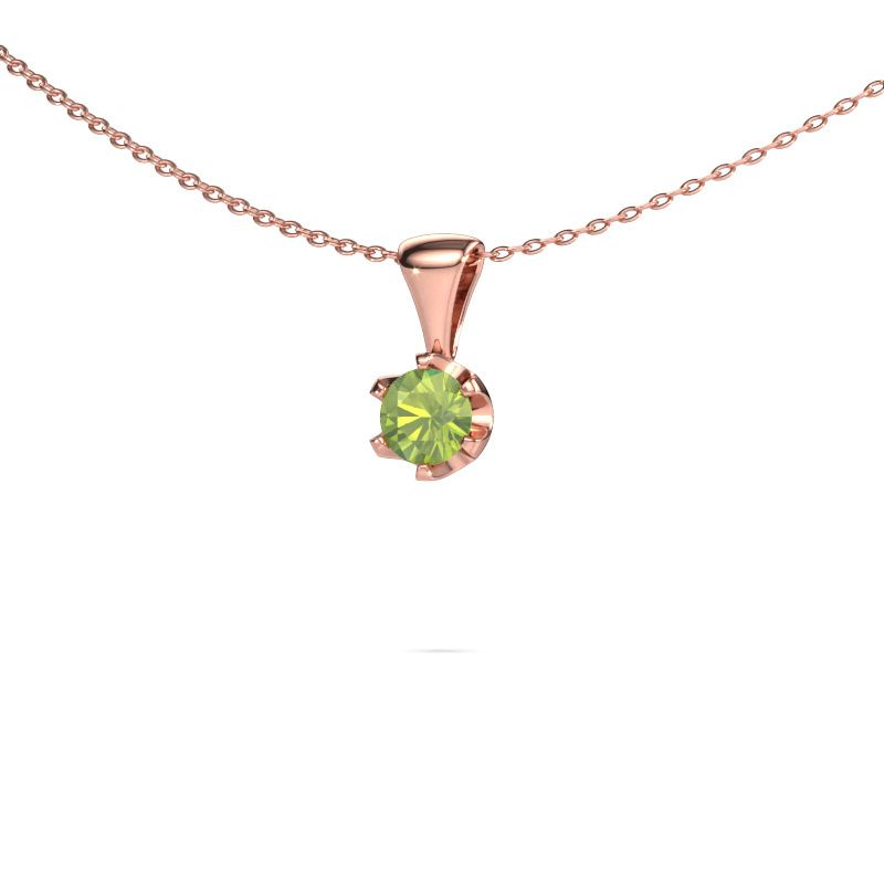 Kette Fran 585 Roségold Peridot 5 mm