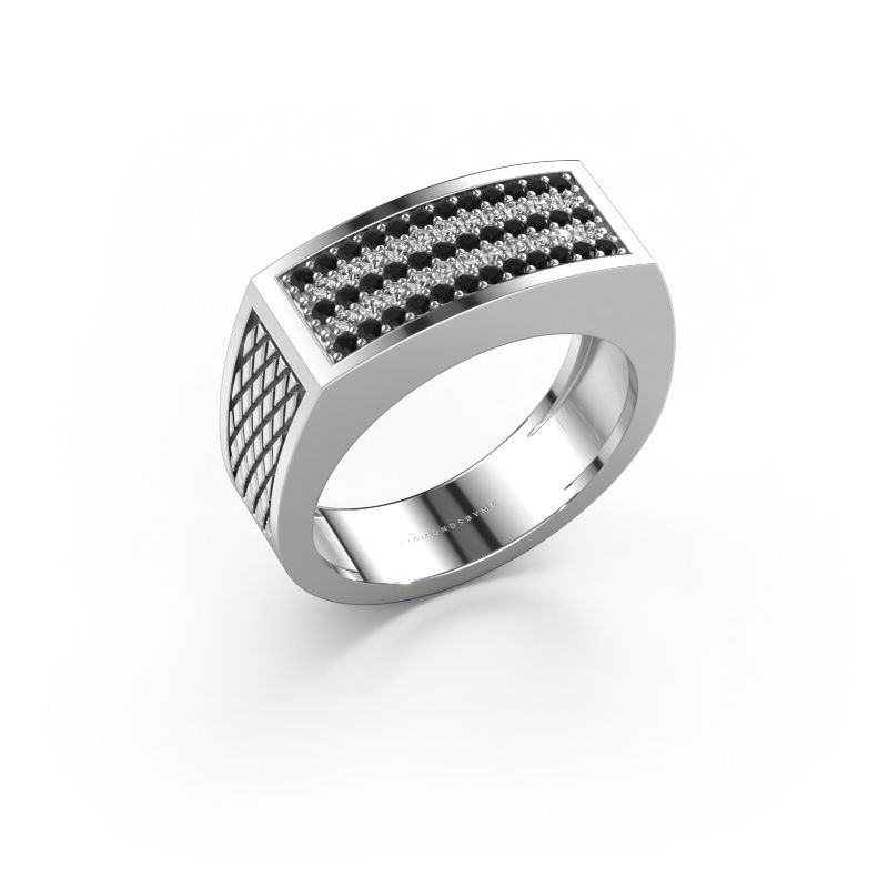 Men's ring Erwin 585 white gold black diamond 0.489 crt