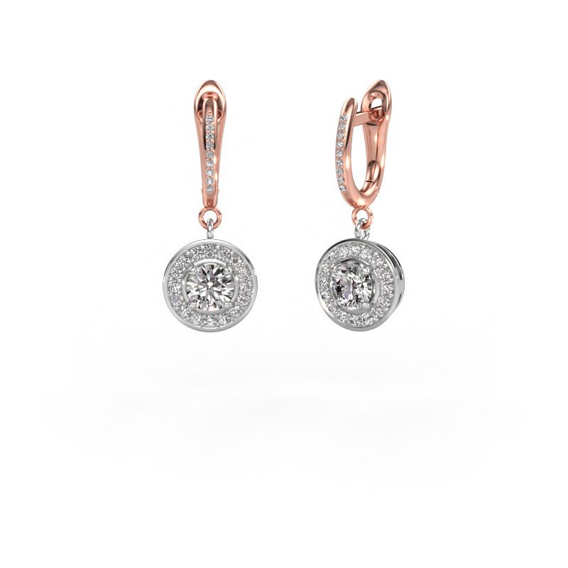 Pendants d'oreilles Ninette 2 585 or blanc diamant synthétique 1.429 crt