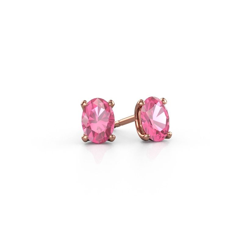 Ohrsteckers Sam OVL 585 Roségold Pink Saphir 7x5 mm