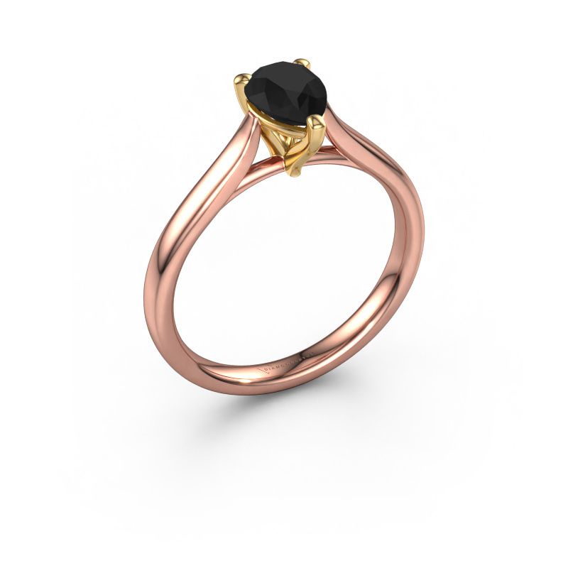 Bague de fiançailles Mignon PER 1 585 or rose diamant noir 1.00 crt