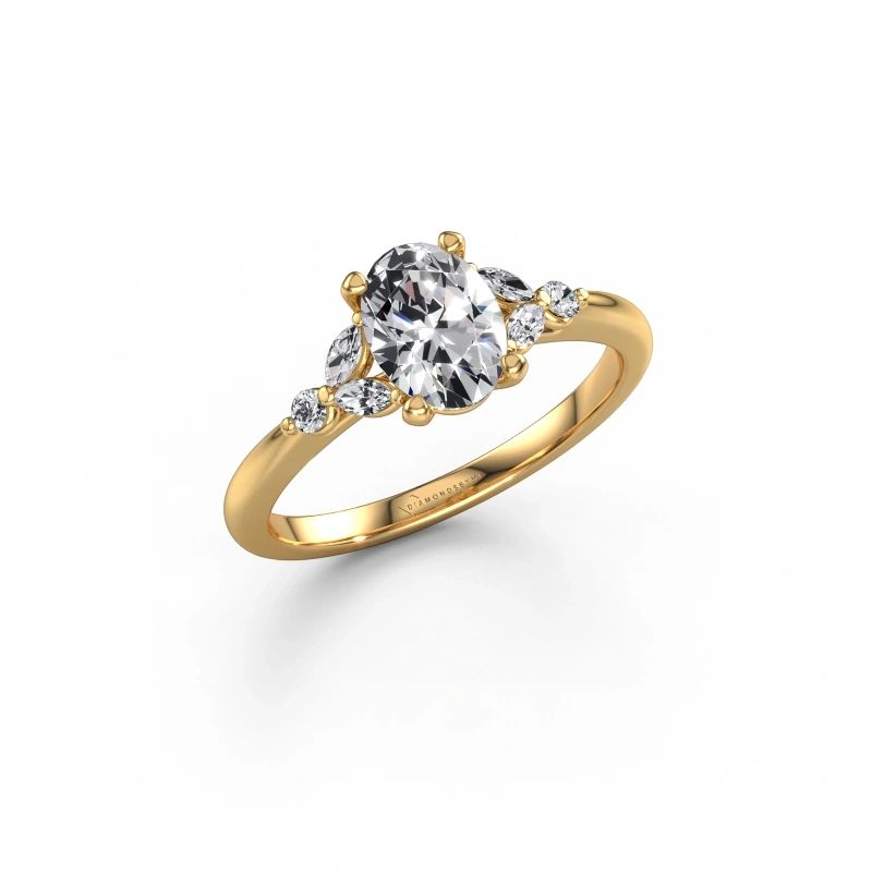 Engagement ring Megan OVL 585 gold lab grown diamond 0.95 crt
