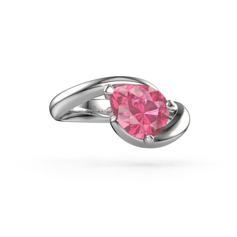 Verlobungsring Aida PER 950 Platin Pink Saphir 9x7 mm