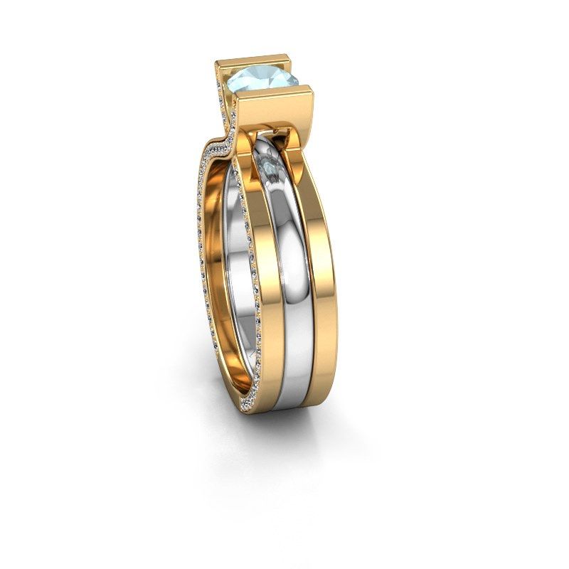 Image de Bague de fiançailles kenisha<br/>585 or jaune<br/>Aigue-marine 5 mm