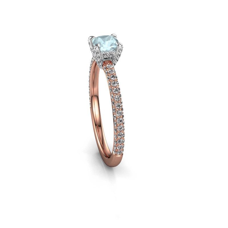 Image of Engagement ring saskia 2 cus<br/>585 rose gold<br/>Aquamarine 4.5 mm