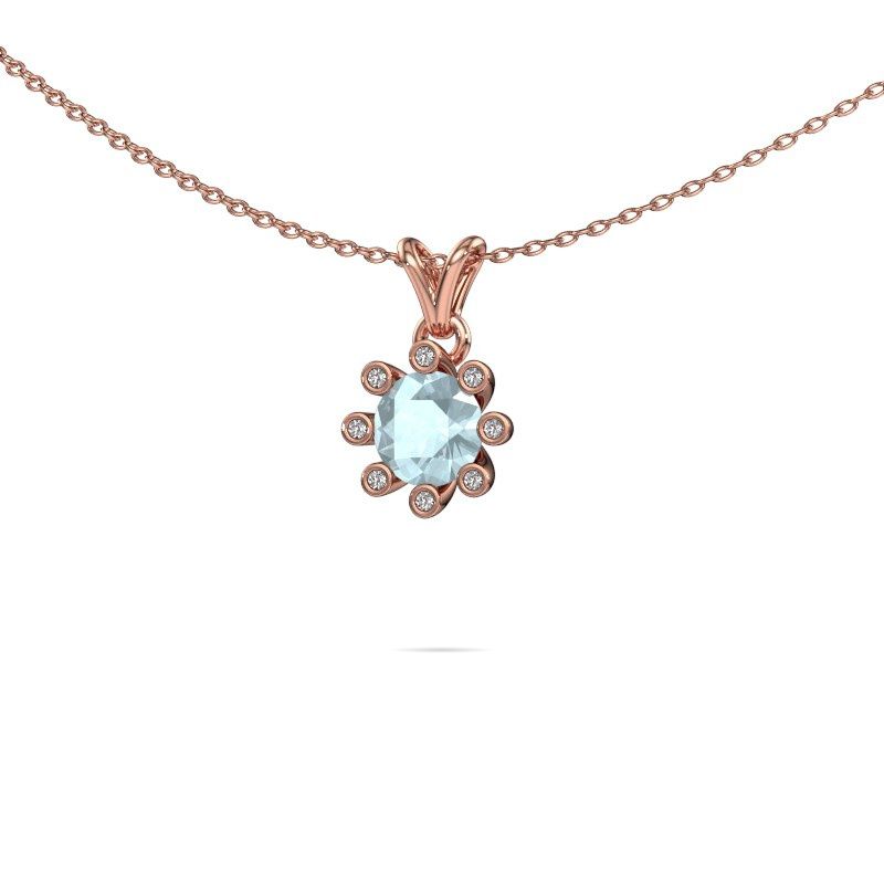 Anhänger Carola 3 585 Roségold Aquamarin 6 mm