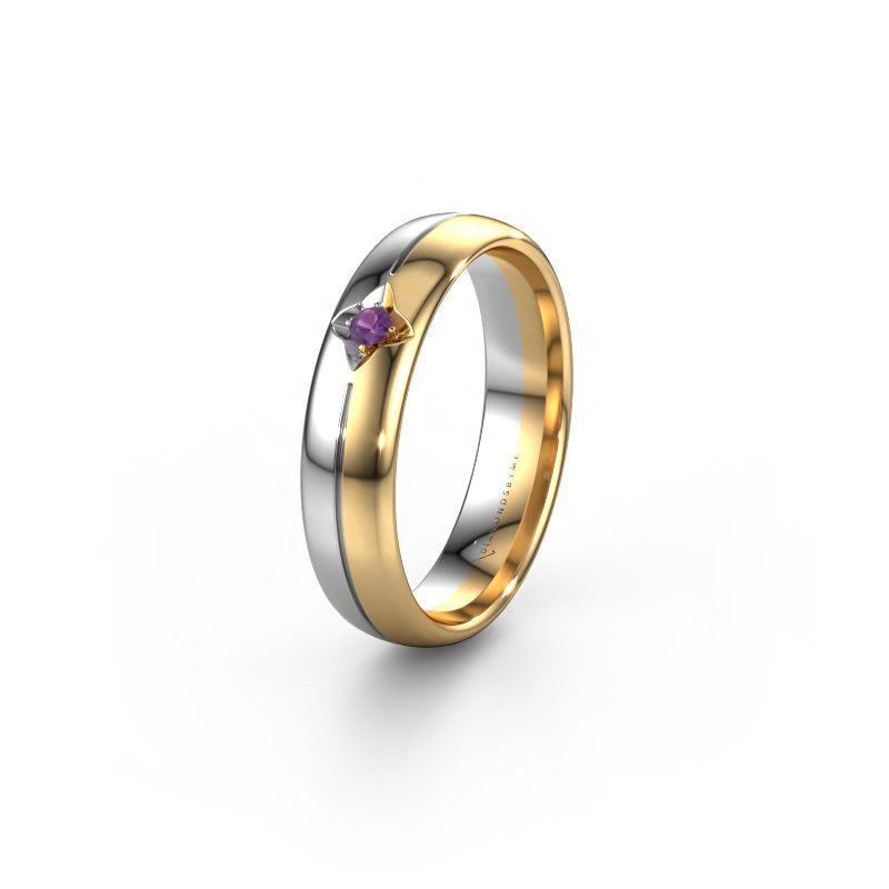 Wedding ring WH0221L35X 585 gold amethyst ±5x1.5 mm