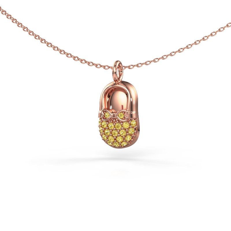 Anhänger Babyshoe 585 Roségold Gelb Saphir 1.3 mm