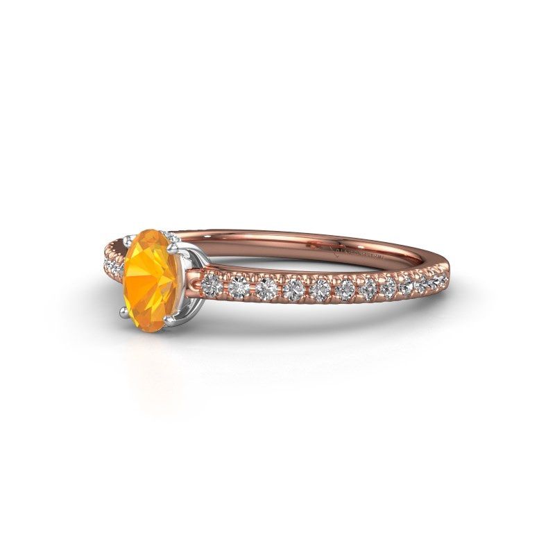 Bild von Verlobungsring haley ovl 2<br/>585 Roségold<br/>Citrin 6x4 mm