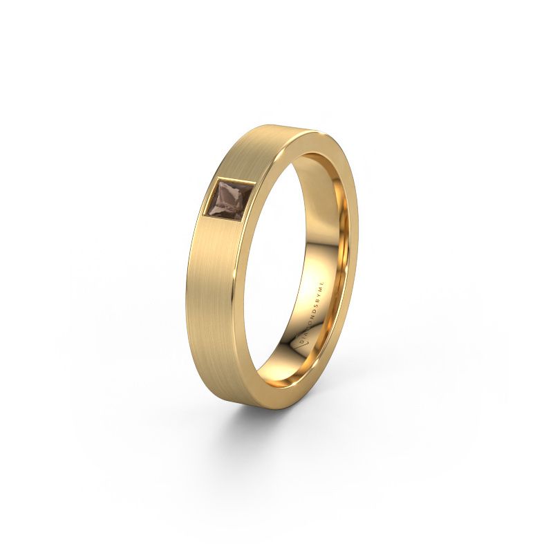 Friendship ring WH0101L14BMSQ 585 gold smokey quartz ±4x2 mm