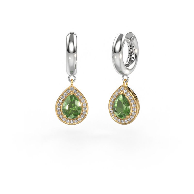 Pendants d'oreilles Barbar 1 585 or jaune vert tourmaline 7x5 mm