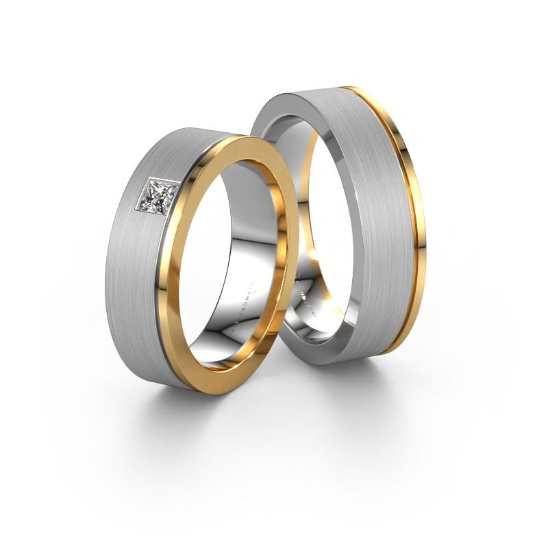 Eheringe set WH0550LM16CMP ±6x2.2 mm 14 Karat Weißgold Diamant 0.17 crt